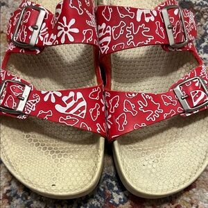 Birkenstock Arizona Hawaiian Floral Hibiscus Slides. Size 40